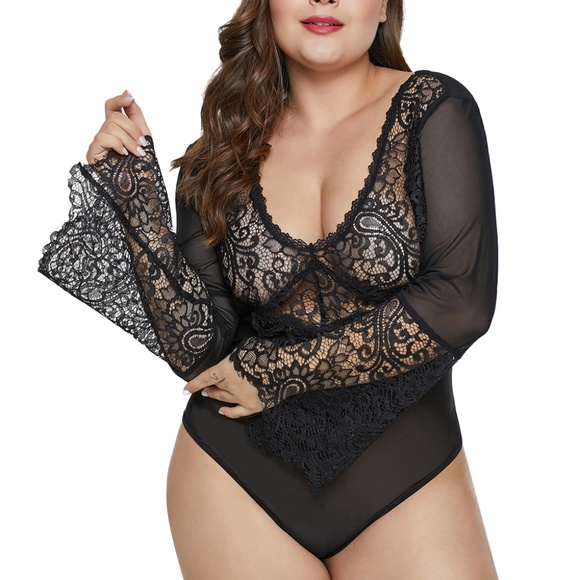 Other - Plus Size Black Lace/Mesh Teddy